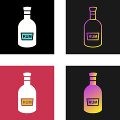 Sticker - Bottle of Rum Vector Icon