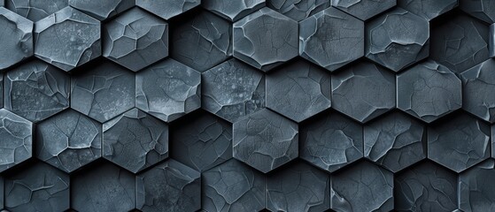Canvas Print - The modern format of this template contains a geometric pattern with a grunge texture, and hexagon icons.