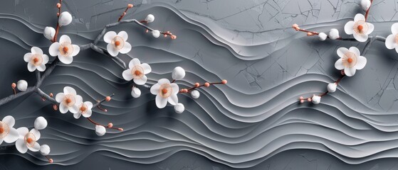 Canvas Print - Geometric flower pattern modern. Japanese pattern modern.