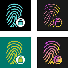 Canvas Print - Fingerprint Lock Vector Icon