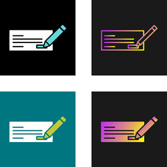 Sticker - Write Cheque Vector Icon