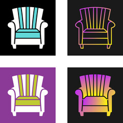 Sticker - Single Sofa Vector Icon