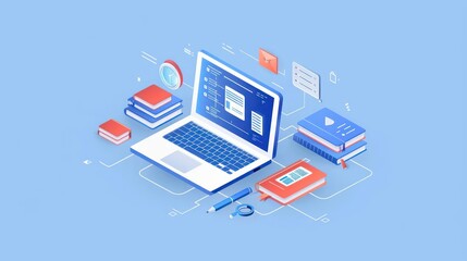 a conceptual depiction of an online education platform with ai tutors and personalized learning path