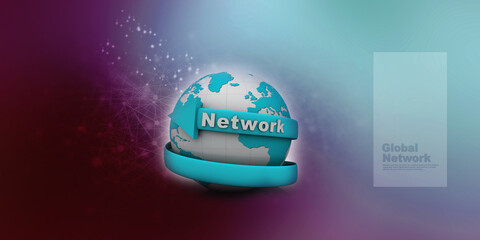 Poster - 3d illustration global network