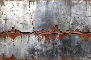 Wall Mural - Grunge concrete wall with brown cracks, rough and antique surface