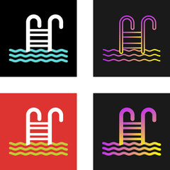 Canvas Print - Water Stairs Vector Icon