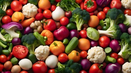 Wall Mural - Fresh mixed vegetables with a smooth, repetitive, and tileable texture pattern -