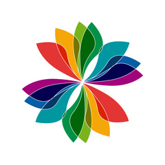 Wall Mural - Colorful abstract flower logo forming a circular shape