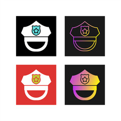 Sticker - Police Hat Vector Icon