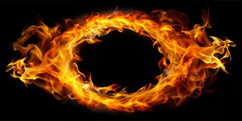 Canvas Print - fire flames on a black background