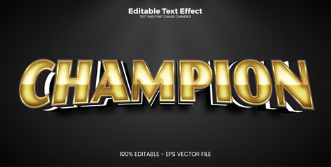 Wall Mural - Champion editable text effect in modern trend style
