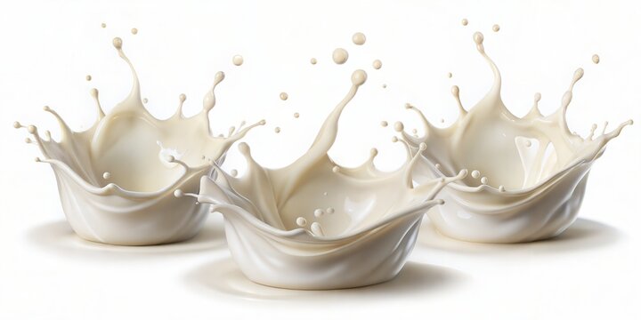 milk splash with splash isolated on white background