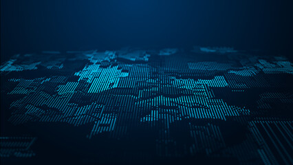 Wall Mural - Abstract technological background. Digital information. The concept of big data. 3d rendering.