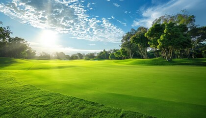 Wall Mural - Vast stretches of lush greenery golfing spots