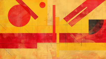 Wall Mural - Light red & yellow Suprematism art background