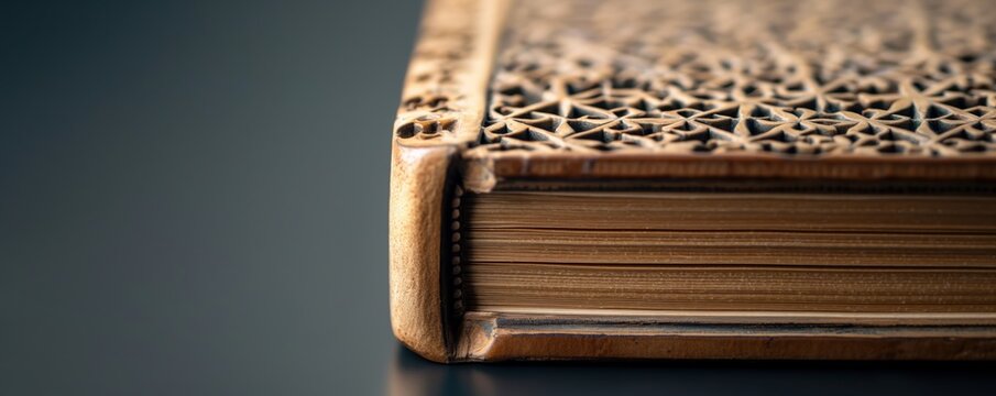 Hardcover book with an intricate cover design