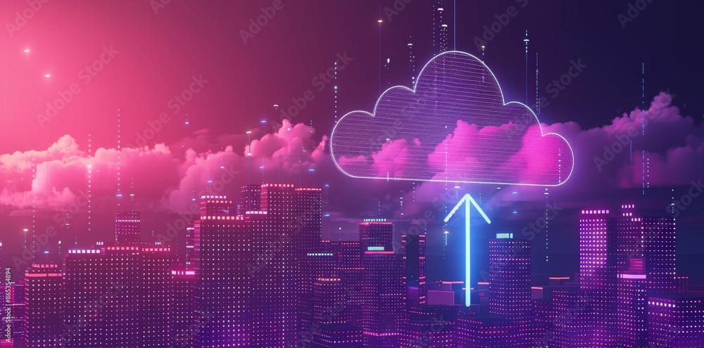 Smart city wireless internet communication with cloud storage and cloud ...