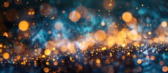 Poster - Elegant sparkling bokeh with abstract shimmer on dark backdrop