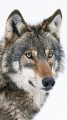 Wall Mural - A wolf looking at the distance Proud animal posing and looking