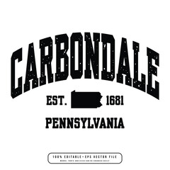 Wall Mural - Carbondale text effect vector. Editable college t-shirt design printable text effect vector