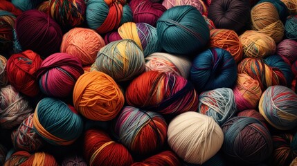 Wall Mural - Colorful Yarn Balls in a Pile