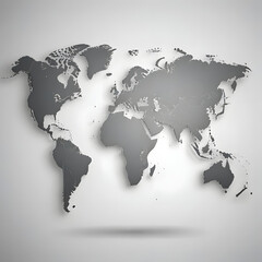 Grey blank world map.,