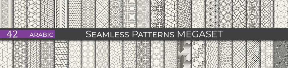 Wall Mural - Set of modern arabic pattern swatches. Vintage islamic graphic. Ethnic modern patterns.