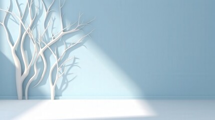 Wall Mural - Minimalist Abstract Wall Art with a White Tree