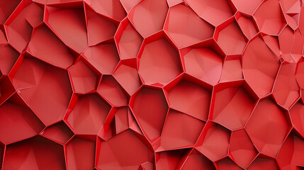 Wall Mural - Red Geometric Wall Pattern