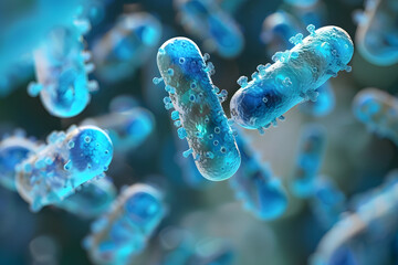 Sticker - Legionella pneumophila Bacteria. Medical 3d illustration.