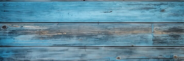 Canvas Print - Weathered Blue Wooden Planks