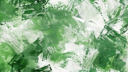 Wall Mural - Painting with an edge brush Green and white Grunge
