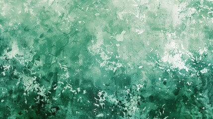 Wall Mural - Painting with an edge brush Green and white Grunge
