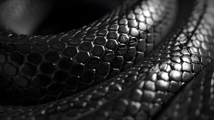 Wall Mural - black snake skin texture for background. 