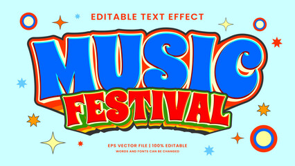 Sticker - Music Festival 90s editable text effect vintage style