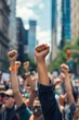 © Media Srock - Raised fists at a protest
