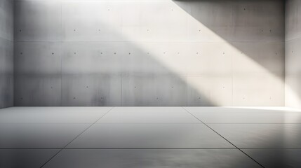 Wall Mural - Minimalist Concrete Interior with Geometric Shadows and Sunlight