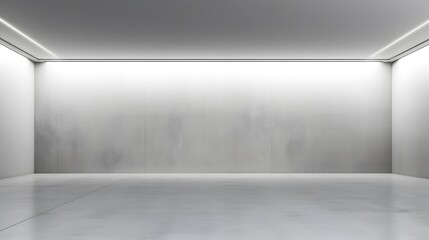 Wall Mural - Minimalist White and Gray Empty Interior with Concrete Flooring and Wall Background