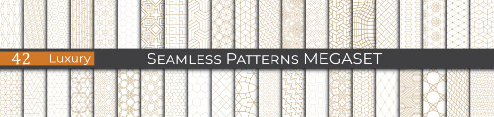 Sticker - Simple minimal golden pattern collection. Hipster monochrome graphic backdrop. Abstract fabric pattern.