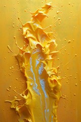 Wall Mural - A yellow paint splash, studio light.