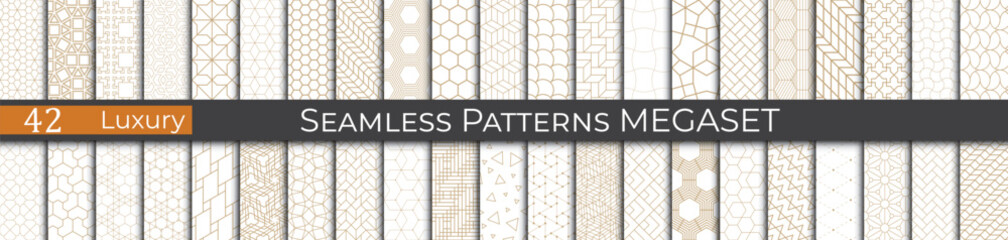 Wall Mural - Simple minimal golden pattern collection. Hipster monochrome graphic backdrop. Abstract fabric pattern.