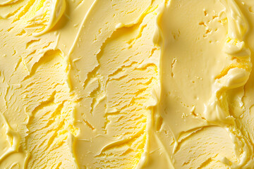 Close up of banana yellow ice cream texture texture background.