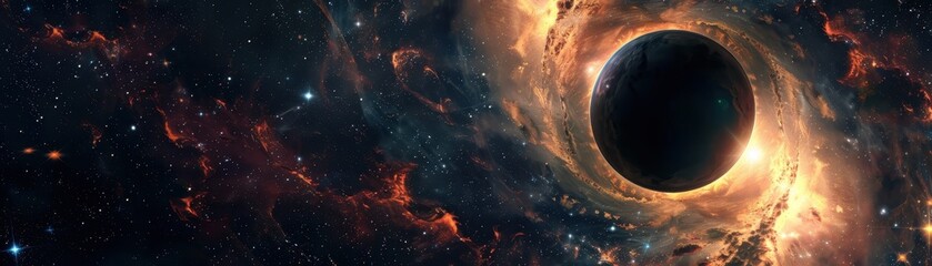 Wall Mural - Space abstract background, supermassive black hole