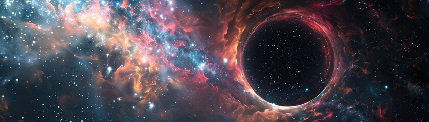 Wall Mural - Space abstract background, supermassive black hole