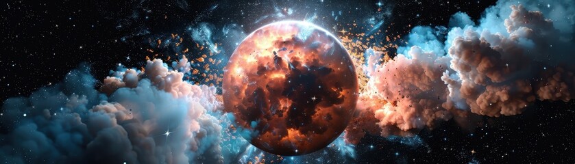 Wall Mural - Spectacular cosmic cloud explosion