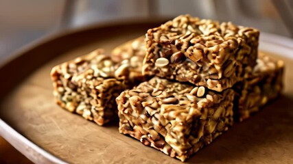 Poster -  Deliciously tempting granola bars ready to be enjoyed