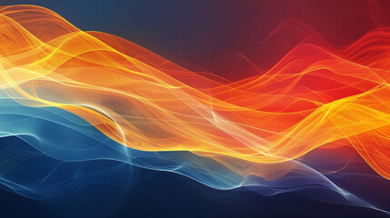 Wall Mural - Deep blue, orange-red, & yellow-orange gradient background. PowerPoint and Business background