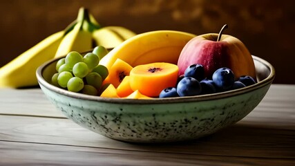 Wall Mural -  Fresh and vibrant fruit bowl ready to be enjoyed