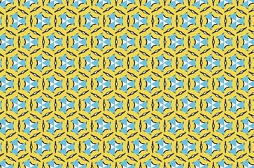 Wall Mural - A pattern of triangles and squares in yellow and blue