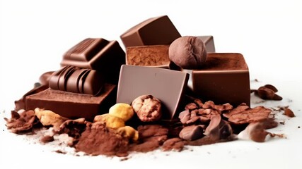 Wall Mural -  Deliciously decadent chocolate truffles with almonds and cocoa powder